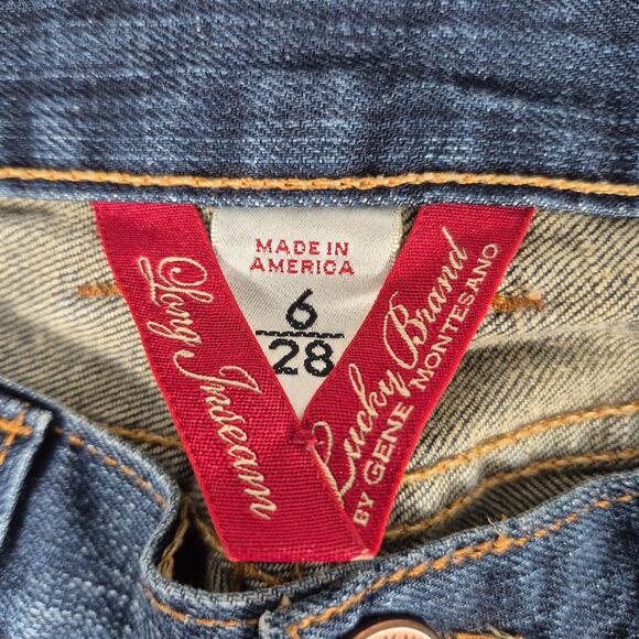 Lucky Brand USA Button Fly Lil Maggie Bootcut Vintage Mid Rise Blue Jeans 28 - Picture 3 of 7